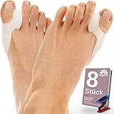 Valgofit® 8x Zehenspreizer aus transparentem Silikon – Hallux Valgus...