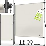 tillvex® Klemmmarkise Senkrechtmarkise 200x310cm Beige mit Handkurbel ohne...