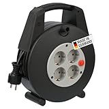 Brennenstuhl Vario Line Kabelbox 4-fach/Mini-Kabeltrommel (15m Kabel, Made in...