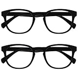 OPULIZE Pop Lesebrille 2er Pack Keck Rund Matt Rahmen Federscharniere Kratzfest...