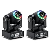 Areyourshop (2Pack)100W Moving Head Led mit 8 Gobos,Party Licht 8 Einfarbige und...