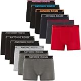ANTONIO ROSSI (12er-Pack) Herren-Boxer-Hipster - Herren-Boxershorts Multipack...