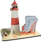 Strandkorb Karte - Leuchtturn Strandkorb 3D-Holzkarte | Geldgeschenke,...