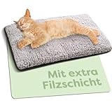 Selbstheizende Decke für Hunde & Katzen Grau 60x45cm - Weich & kuschelige...