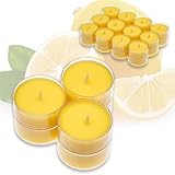 Candelo 24er Set Duft Kerzen Zitrone - Duftteelichter Citronella - Teelicht in...