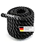 TOOLZ ® Battle Rope, Sportseil für Kraftausdauertraining, schwarz, Länge: 12m...