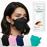 TubeRoo FFP2 Maske innen und außen schwarz Fischform, 10 Stück Masken aus...