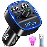 Bluetooth 5.3 FM Transmitter, KFZ Bluetooth Adapter Auto Radio, 2 USB...