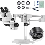 VEVOR 3,5X-90X Simul Focal Trinocular Zoom Stereo Microscope Al-Zn-Legierung 360...