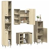 Emmtore 4-TLG. Badmöbel-Set Sonoma-Eiche Holzwerkstoff,Badmöbelset,...