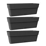 Kigima Blumenkasten Pflanzenkasten Blumengefäß 3er-Pack Selbstbewässerung...