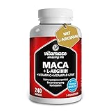 Maca Kapseln hochdosiert 4000 mg je Tagesdosis + L-Arginin + Vitamine + Zink,...