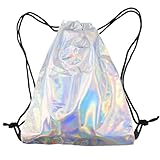 LNQ LUNIQI Holographic Turnbeutel mit Kordelzug, 1 Stück Faltbar Rucksack...