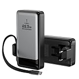 MOVESPEED 3 in 1 Powerbank 10000mAh mit USB-C Kabel & EU-Stecker 22.5W PD QC...