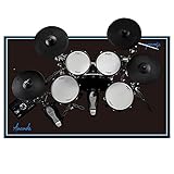 Aucuda Schlagzeugteppich, 120x140cm rutschfest Schalldicht Drum Teppich Matte...