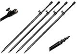 4 Stück Rutenhalter Bankstick Drill Alu 50-90cm schwarz Rodpod Rutenauflage...