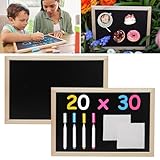 2 Stück Kreidetafel mit Holzrahmen Sets, 20 x 30cm Schiefertafel zum...