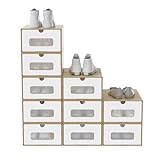 NAIZY Schubladenbox 10 Stück Schuhorganizer 34.5x23.5x13.5 cm Schuhboxen...