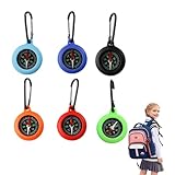 WRQIOO 6 Stück Kompass Kinder, Multi-Farbe Kinder Mini Kompass, Kompass Kinder...