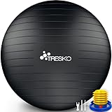 TRESKO Gymnastikball mit GRATIS Übungsposter inkl. Luftpumpe - Yogaball...