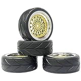 KEEDA RC Auto Reifen und Räder Set, 64mm Gummireifen & 12mm Hex Kunststoff Rad...