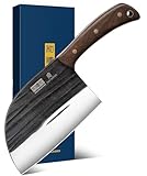 HOSHANHO 17cm Serbisches Kochmesser, Hackmesser aus Kohlenstoffstahl zum...