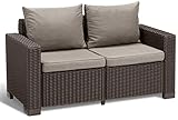 Allibert by Keter Gartenlounge Sofa California 2-Sitzer, inkl. Sitz- und...