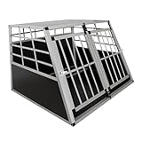 Juskys Alu Hundetransportbox XL - 96x91x70 cm - Auto Hundebox robust &...