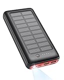 Solar Powerbank 27000mAh 22,5W PD20W Power Bank Schnell Aufladende, USB C...