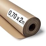 OFITURIA Naturbraunes Kraftpapier 70 g/m² – Rolle 0,70×2 m – 1 Rolle –...
