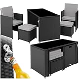 tectake Poly Rattan Sitzgruppe, 5- teiliges Lounge Gartenmöbel Set mit Tisch,...