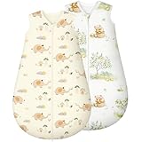 Yukkidds 2er Pack Schlafsack Baby 1.5 TOG, 100% Baumwolle Babyschlafsack...