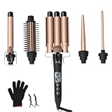 5 In 1 Lockenstab Set 3 Fässer Lockenstab Große Locken Lockenstäbe...