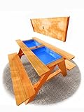 FRIEDO - 2in1 Kindersitzgruppe mit Matschtisch aus lackiertem Holz -...