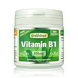 Vitamin B1, 100 mg, hochdosiert, 180 Tabletten, vegan - OHNE künstliche...