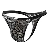 Mauro Kane String Tanga Männer, Herren Spitze Transparent Sexy Strings, Weich...
