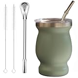 Beruth Yerba Mate Tee Set (Mate Becher), Edelstahl-Teetassen-Set mit einem...