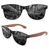 GQUEEN Sonnenbrille Holz Herren Damen Polarisierte Retro UV400