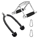 FASPUP Rudergriff Trizepsseil Set, Parallelgriffe Kabelzug Fitness Trizeps Seil...