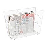 Relaxdays Zeitungsständer Metall, Zeitschriftenständer freistehend, Mesh,...