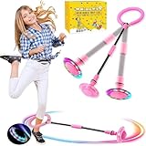 Q-WOOFF Kinder Blinkender Springring, Sport Sprungball，Faltbarer Flash Jumping...