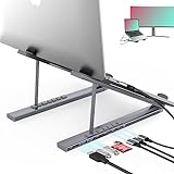 BHHB Laptop ständer mit dockingstation, 7-in1 Laptopständer Notebook ständer...