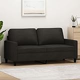 Hommdiy 2-Sitzer-Sofa Schwarz 140 cm Stoff