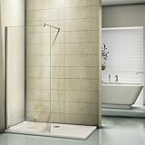 Duschwand 60x200cm Walk in Dusche Duschtrennwand 10mm Easy-clean Nano Glas...