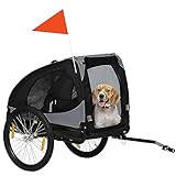 PawHut Hundeanhänger, klappbarer Fahrradanhänger für Hunde, Schnellspanner,...