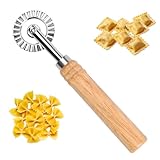 Teigrad Gewellt,Edelstahl Teigrädchen Gewellt,Teigschneider mit Länge Holz...