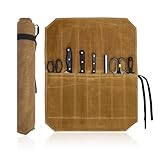 YMTWSRY Messertasche Kochmesser, Messerrolle mit 7 Fächern Werkzeug Rolltasche...