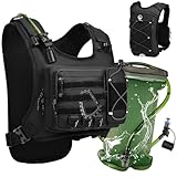 ONETOALL Laufweste mit 2L TPU Trinkblase und Kühlfach, Taktischer Laufrucksack...