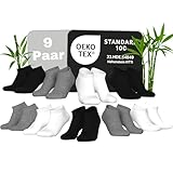 MEDOLY Bambus Sneaker Socken (9 Paar) gegen Schweißfüße, ohne Gummibund, mit...