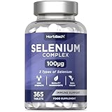 Selen Komplex | 1 Jahr Vorrat - 365 Hochdosiert Tabletten | 3 typen Selenium...